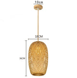 Classical Bamboo Weaving Chandelier Lamp Handmade Pendant Light Hanging LED Ceiling Fixtures Rattan Woven Home Bedroom Decors