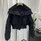 Women Autumn Winter Short Parkas Jackets 2023 Casual Stand collar Zipper Outwear Coats Female Winter Jackets parkas Coats