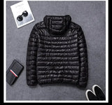 2024 new upscale men's white duck down jacket men's short hooded men's autumn and winter lightweight oversized fashion coat