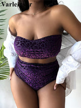 0XL - 4XL Leopard Bikini Large Size Swimwear Plus Size Women Swimsuit Female Two-pieces Bikini set Bather Bathing Suit V3977B