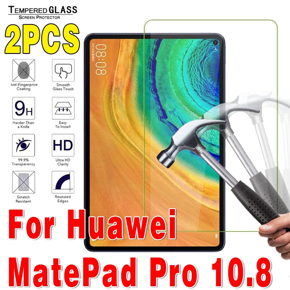 2Pcs Tempered Glass Tablet Screen Protector for Huawei MediaPad 10.4 Pro 10.8 T3 T5 T8 T10 T10S M5 M6