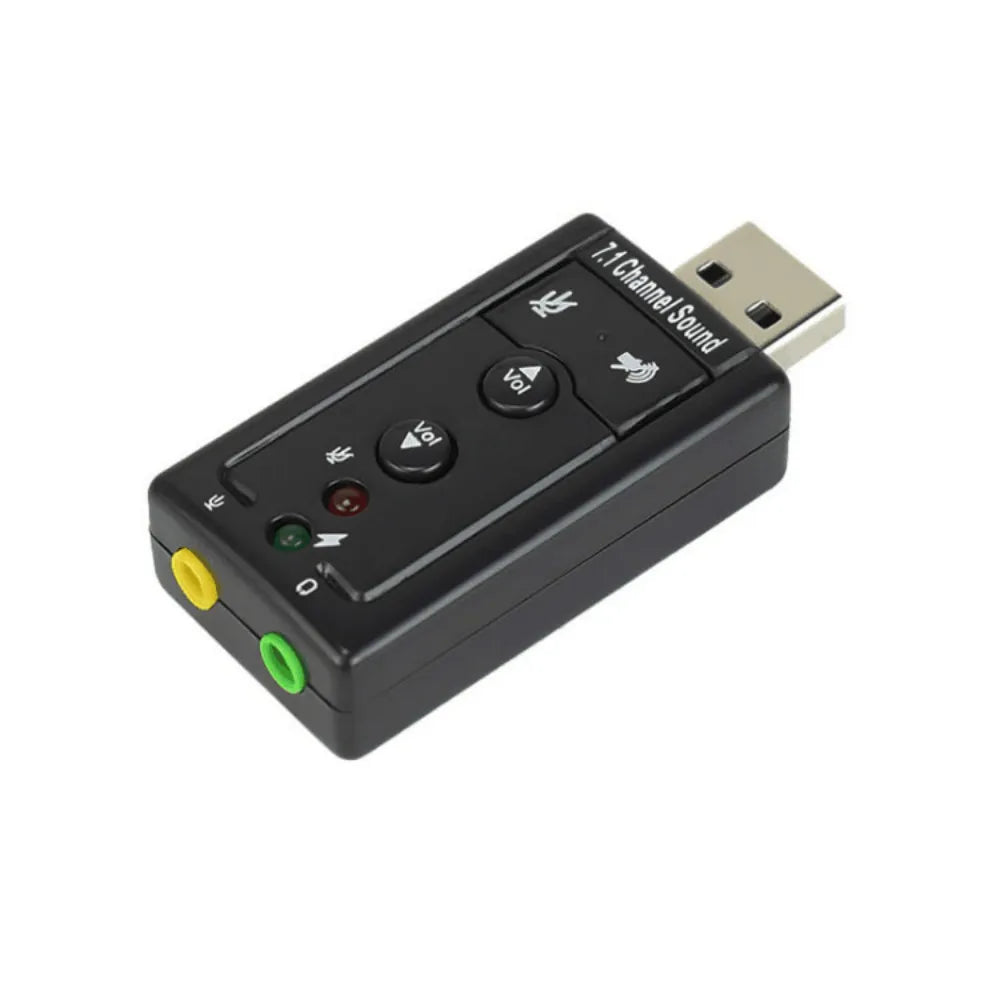 Mini USB 2.0 3D Virtual 12Mbps External 7.1 Channel Audio Sound Card Adapter Audio Sound Card Adapter Portable Mini USB 2.0