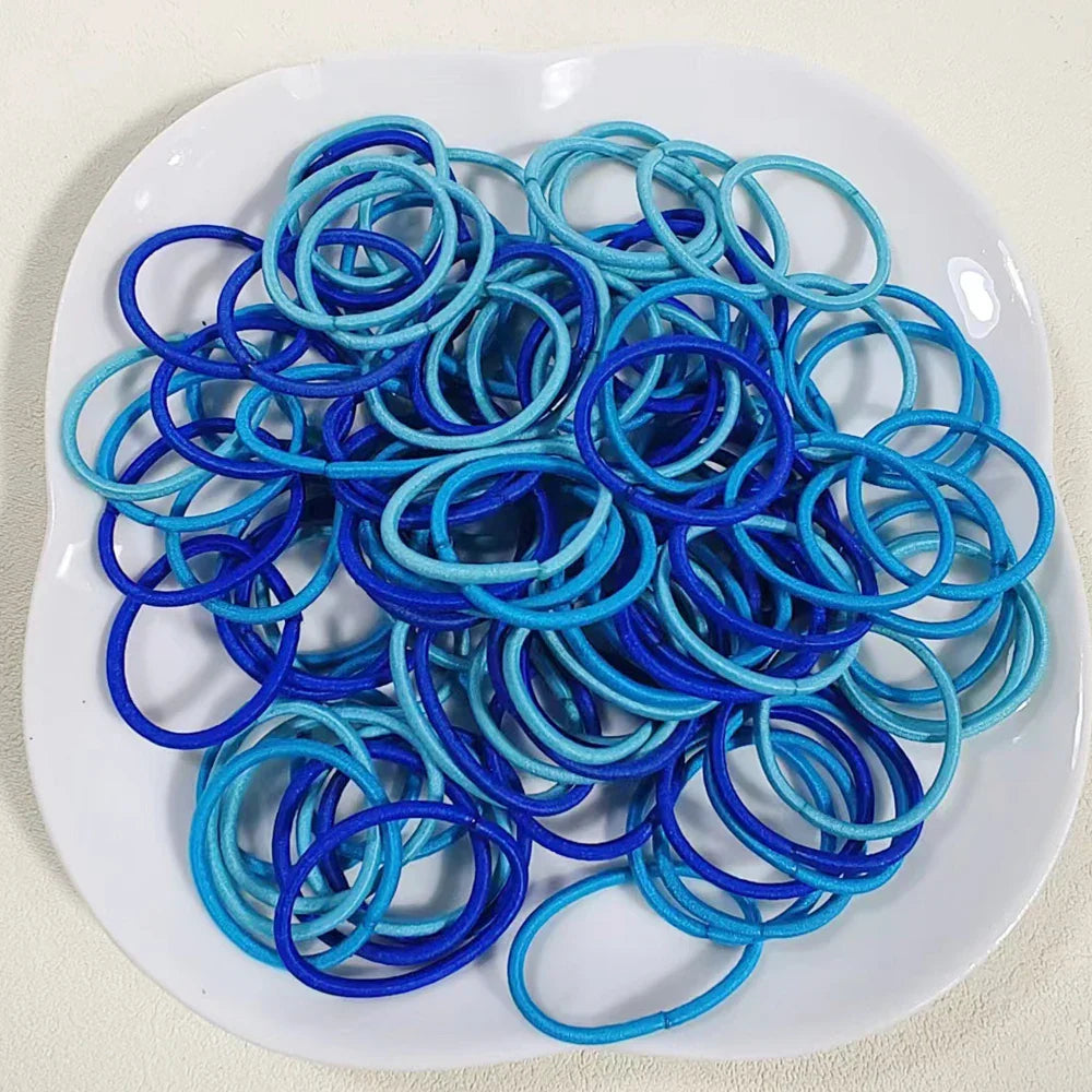 [100 Packs] Baby Rubber Band Does Not Hurt The Hair Small Thumb Ring High Elastic Thread Toddler Seamless Scrunchies Set