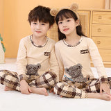 Autumn Cotton Sleepwear Sets for Children Baby Girls Lovely Heart Pajamas 2Pcs Long Sleeve Shirts+Pants Loungewear Kids Clothing