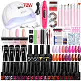 LILYCUTE Manicure Set For Quick Nail Extensions Gel Nail Polish With UV LED Nail Lamp Electric Nail Drill All For Nail Gel Tools