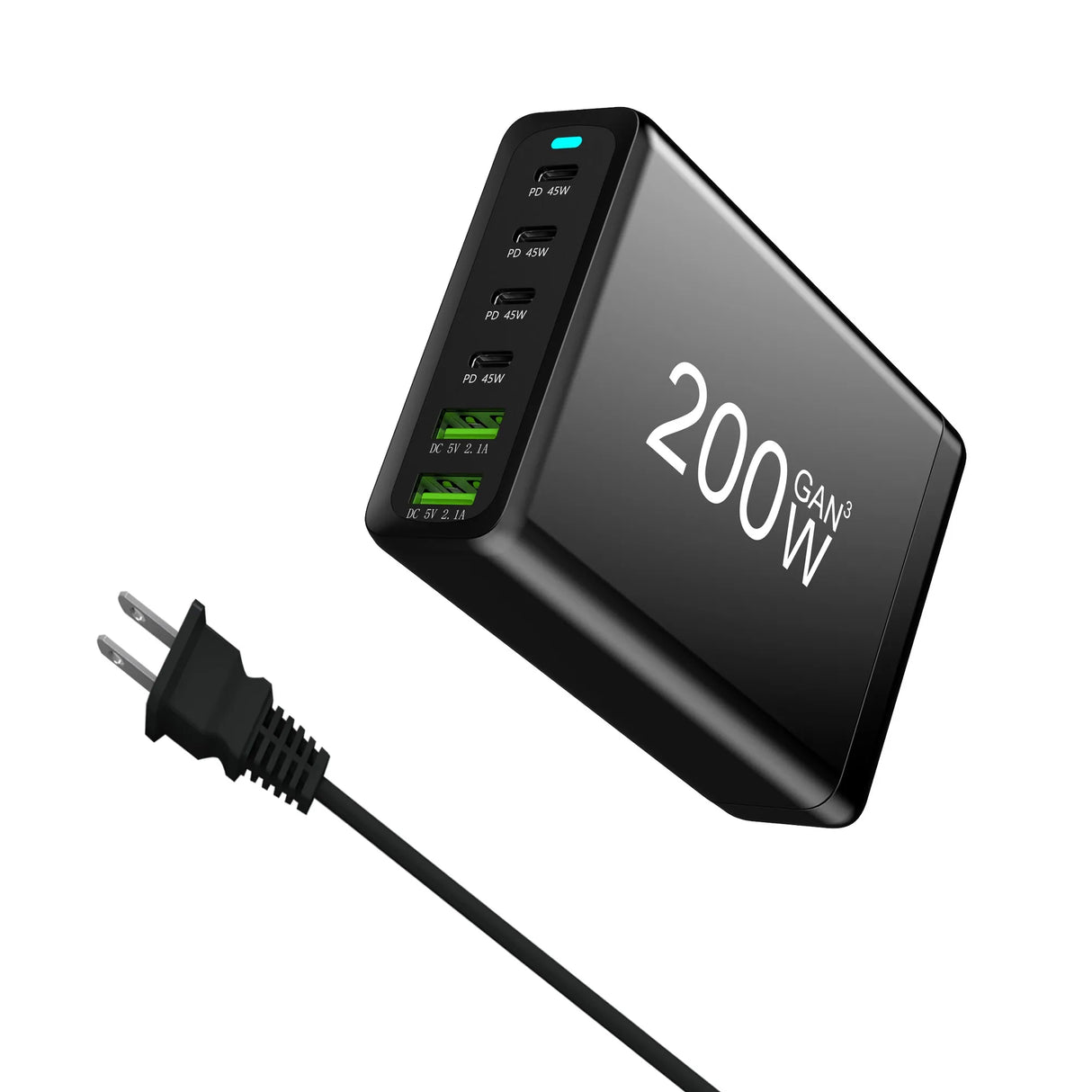 100W 120W 200W GaN Charger 6 Ports USB Type C PD Charger Quick Charge 3.0  USB Type C Quick Charger Mobile Phone USB Charger