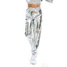 Women Nightclub Pole Dance Trousers Hip Hop Slacks Dj Costume Street Dance Stage Wear Party Holographic Pants Cheerleading Loose