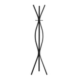 Sleek Black 72" Contemporary Metal Coat Rack for Modern Interiors