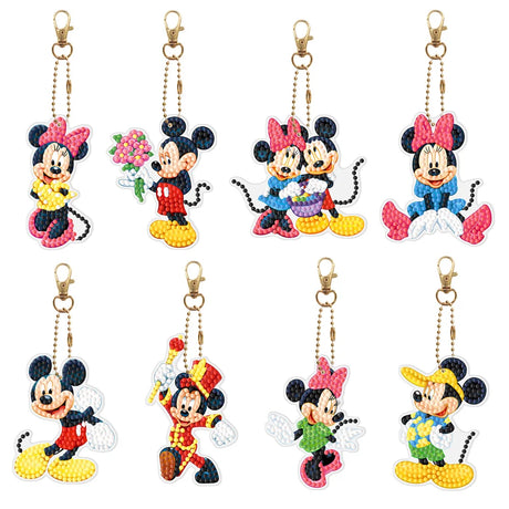 Disney animal key DIY Diamond Painting Keychain Embroidery Keychain DIY Cartoon Frozen Point Drill Pendant Gift