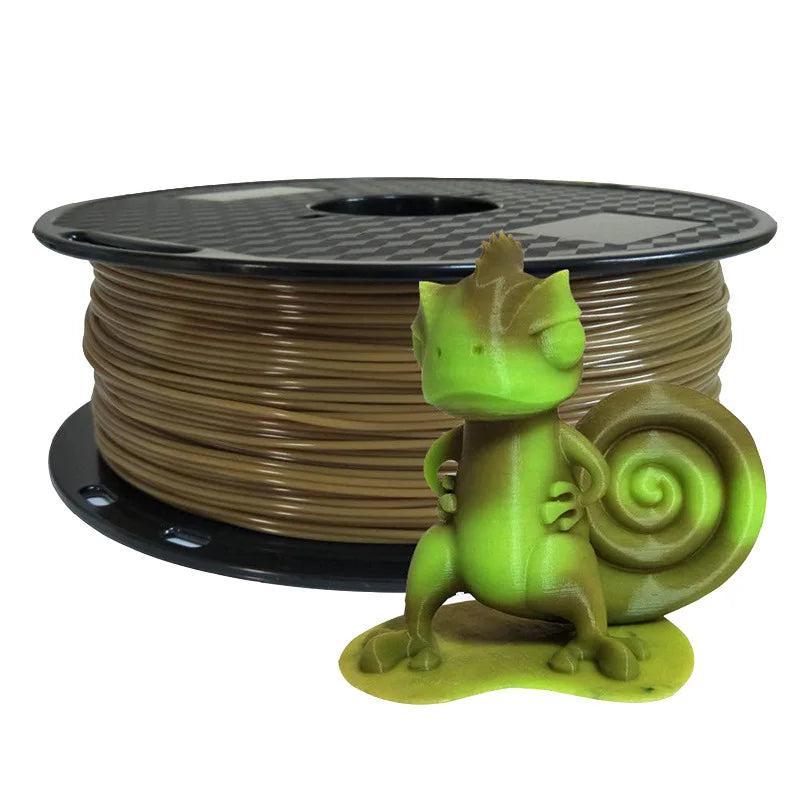 1.75mm PLA 3D Printer Filament Color Change with Temperature 31-45 Degrees Dark Green to Red to Yellow 3D Printing Material