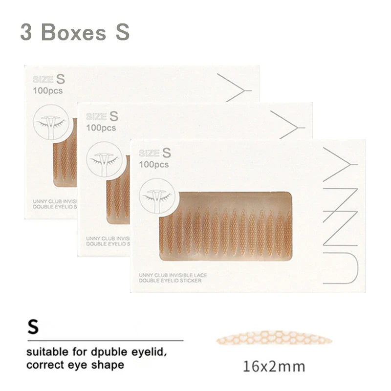 UNNY Eyelid Tape Sticker Invisible Double Fold Eyelid Lace Paste Clear Beige Stripe Self-adhesive Eye Tape Skin Care Tools