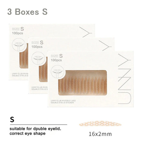 UNNY Eyelid Tape Sticker Invisible Double Fold Eyelid Lace Paste Clear Beige Stripe Self-adhesive Eye Tape Skin Care Tools