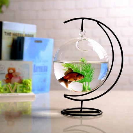 Creative Mini Clear Glass Aquarium Goldfish Bowl Hanging Hydroponic Glassware Hanging Glass Vase Clear Creative Hydroponic