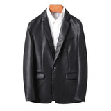 Fashion Men's Casual Leather Dress Suit Coat Male Fashion Business Casual Pu Blazers Jacket Casual Blazer Jackets Man Outerwear