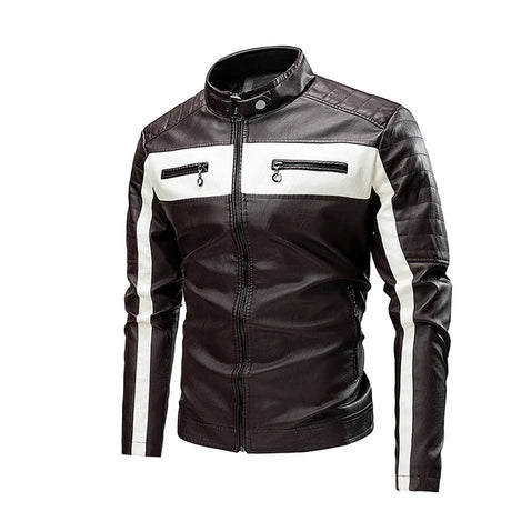 Men's Motorcycle Leather Jacket 2022 Brand New Casual Warm Fleece Biker Bomber PU Jacket Male Windproof Winter Vintage Overcoat