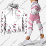 2024 Disney Hello Kitty 3D Kitty Cat Hoodie Women's Hoodie Suit Yoga Pants Sweatpants Fashion Sports Suit