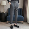 British Style Men High Waist Dress Pants 2023 Autumn Solid Color Casual Trousers Slim Fit Formal Suit Pants Fashion Men Clothing