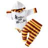 Children's Long-sleeved Hoodie Suit Top Striped Pants Crawling Cotton Suit Clothes Printing Baby Boys and Girls