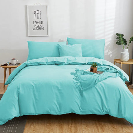 Solid Color Thickening Bedding Set Double Sheet Soft 3/4pcs Bed Sheet Set Duvet Cover Queen King Size Comforter Sets For Home