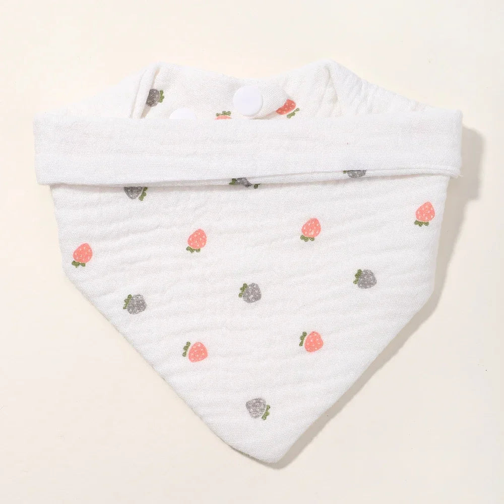 1/3Pcs Baby Headband Saliva Towel Set Floral Print Newborn Double Side Bibs Boys Girls Bandana Burp Cloths Feeding Smock Stuff