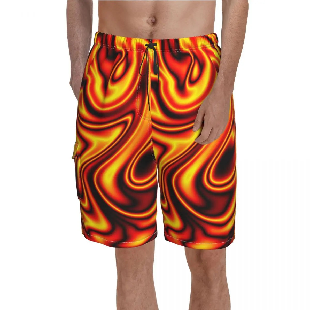 Mondrian Line Board Shorts Colorful Plaid Board Short Pants Hot Men Comfortable Print Swim Trunks Big Size