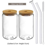 550ml/400ml Glass Cup With Lid and Straw Transparent Bubble Tea Cup Juice Glass Beer Can Milk Mocha Cups Breakfast Mug Drinkware