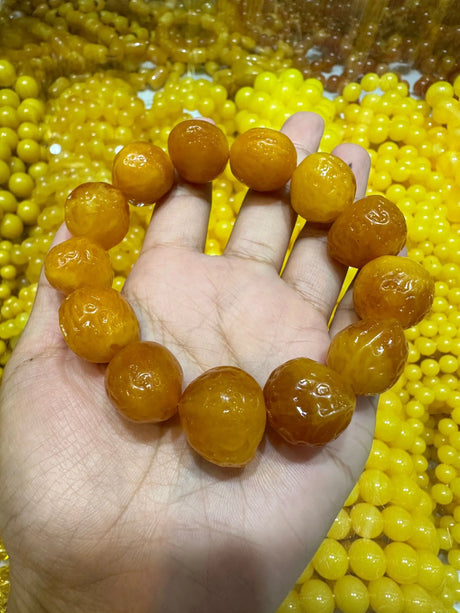 Natural Raw Amber Bracelet Men Women Healing Gemstone Fine Jewelry Genuine Baltic Ambers Tumbled Stone Bracelets Bangles