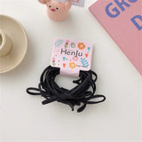 6pcs Pack Ins Style Simple Candy Color Elastic Hair Ties Children Daily Bowknot Hair Rope Women Ponytail Holder Accessories