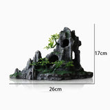 Fish Tank Plant Rockery Multi-style Aquarium Decoration,Resin Artificial Building Cave Aquarium Landscaping Ornament Decor