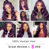 Dark Purple Cheap Body Wave Bundles With Closure 4x4 5x5 HD Lace Closure Frontal With 3/4 Bundles Remy Hair Swiss Lace Closure