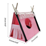 Small Animal Hideout Tent Cage House Warm Bed Felt Nest Habitats for Hamster Rat Guinea Pigs Hideaway Chew Cage Toy with Curtain