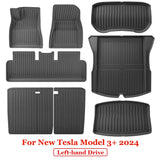 For 2024 New Tesla Model 3 Highland Floor Mats TPE All Weather Front Rear Cargo Liner Mat, Waterproof Anti-Slip Mats Accessories