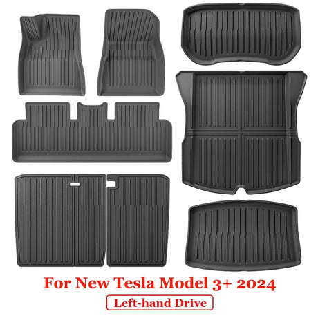 For 2024 New Tesla Model 3 Highland Floor Mats TPE All Weather Front Rear Cargo Liner Mat, Waterproof Anti-Slip Mats Accessories