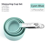 4pcs Baking Tools Kitchen Measuring Spoon Set Stainless Steel Handle Measuring Cup With Scale Measuring Spoon Kitchen Gadgets