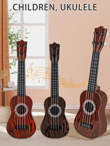 Toy Ukulele Classical Guitar Musical Instrument, Kids Play Early Educational Learning, Adjustable Atrings with Paddles 2 Colors