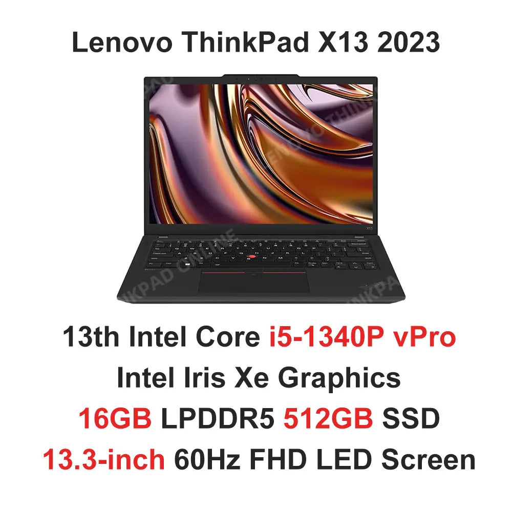 Lenovo ThinkPad X13 Laptop New Intel Core I7-1360P / i5-1340P vPro Xe Graphics 32GB LPDDR5 1TB SSD 13.3-inch 2023 Notebook PC