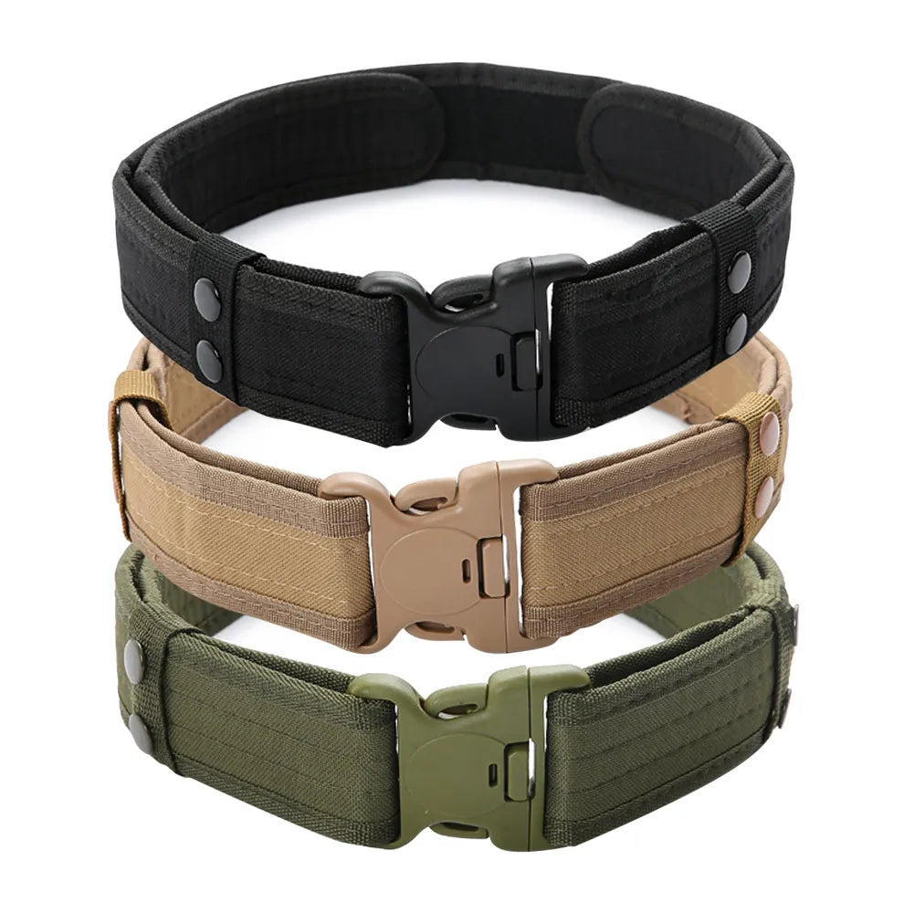 Men Army Style Combat Quick Release Tactical Belt Fashion Canvas Waistband Outdoor Sports Training Hunting Hiking Durable Belts