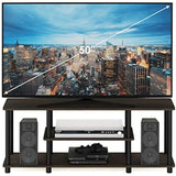 Furinno Turn-N-Tube No Tools 3D 3-Tier Entertainment TV Stand up to 50 inch TV, Round Tubes, Dark Brown / Black