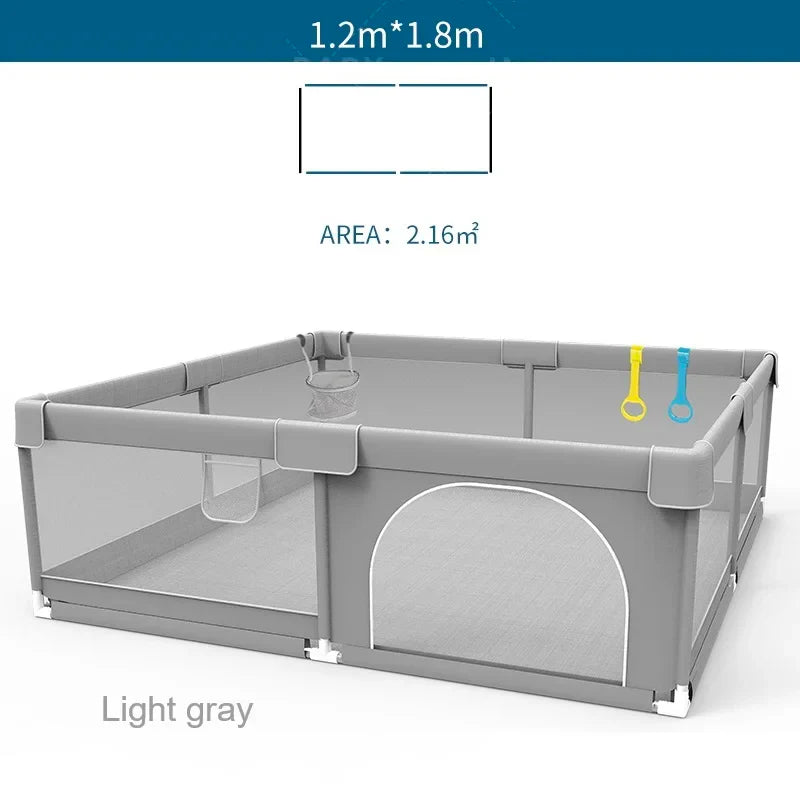 IMBABY Baby Playpens Light Gray Corralito for Baby Playground with Pull Ring Child Safety Barrier Fence Ball Box Game Playpen