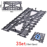 MOC Railway Track For Train Tracks Straight Curved Soft Rails Track Building Block Bricks DIY Trains Rail Boys Toys For Children