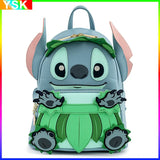 MINISO Disney Alice in Wonderland PU Leather Women Backpack Cartoon Ice Cream Stitch Baby Yoda Handbag Fantasy Figurines