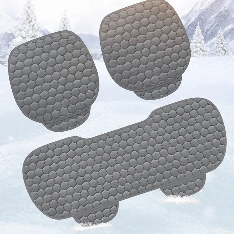 Winter short plush car single piece seat cushion thickened warm front single seat square cushion rear row long cushion