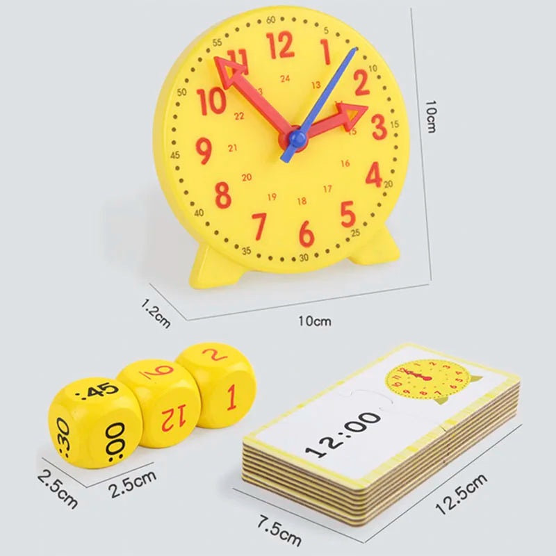 Children Montessori Clock Educational Toys Hour Minute Second Cognition Matching Puzzle Toys Kids Early Preschool Teaching Aids