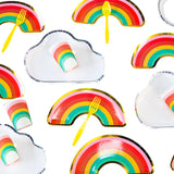 44pcs/set Rainbow and Cloud Disposable Tableware Plate Cup Napkin Party Decoration Supplies Birthday Baby Shower Party Kid Favor