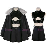 Nanakusa Nazuna Cosplay Call of the Night Costume Wig Black Cloak Jacket Leather Vest Shorts Outfit Yofukashi No Uta Women