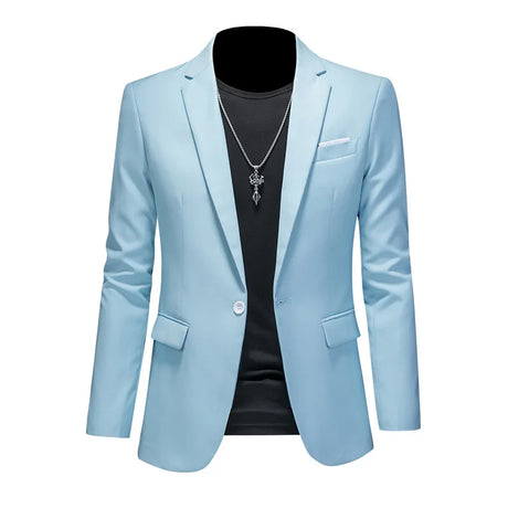 Men Business Casual Blazer Plus Size M-6XL Solid Color Suit Jacket Dress Work Clothes Oversize Coats Male Brand Clothing Tuxedo