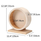 Natural Wood Silent Running Toy Hamster Roller Wheel  Exercise Cage Small Pet Sports Wheel Pet Toy for Hamsters Mice