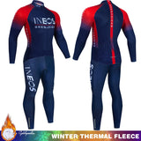 Winter Thermal Fleece Cycling Clothing Mtb Man Laser Cut Ineos Grenadier Sports Men's Suit Jersey Road Bike Uniform 2024 Bib Set