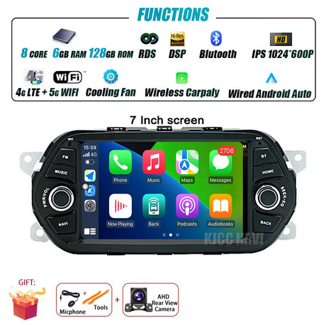 7 inch Screen For FIAT TIPO EGEA 2015 2016 2017 Android 13 Car Intelligent System Radio Multimedia Player Navigation GPS 4G WIFI