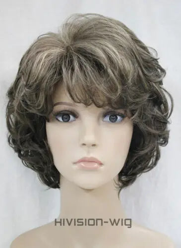 Women Fashion Short Wigs Blonde Brown Black Wig Bob Curly Wigs Real Natural Hair